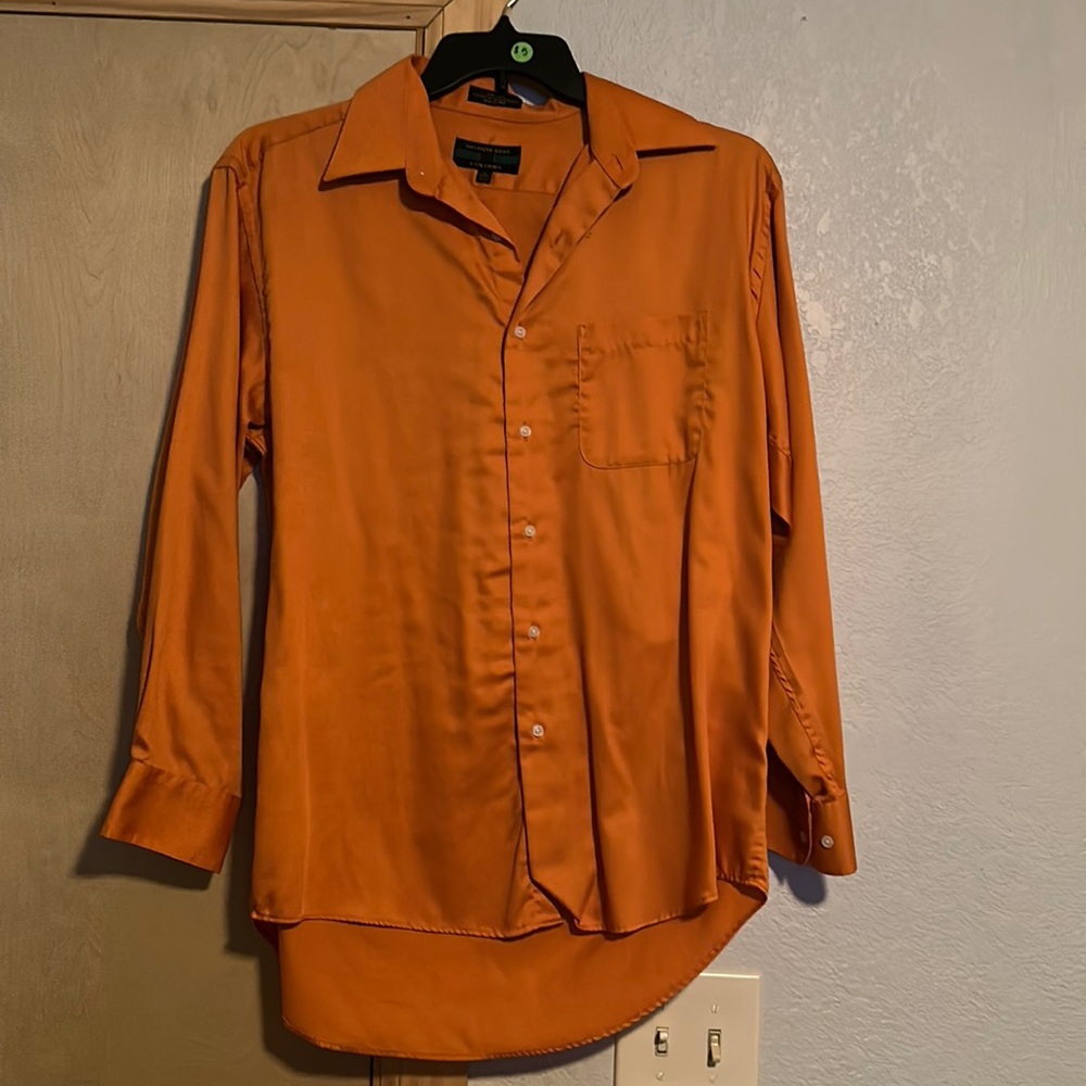 Orange button down. Size 15-15.5